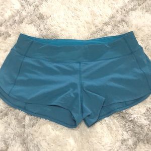 Lululemon speed up shorts size 10. Teal.
